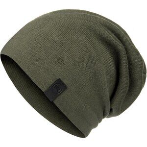 Unisex Green 100% Cotton Winter Skull Pull on Knit Warm Slouchy Baggy Beanie Cap